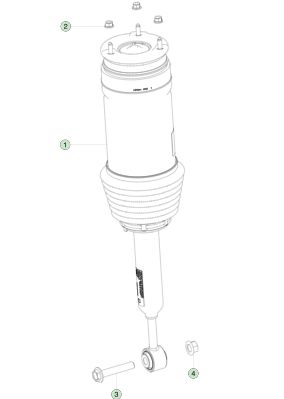 โมดูลสปริงอากาศปรับปรุงด้านหลังซ้าย สําหรับ Tesla Model X - อลูมิเนียม