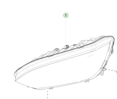 ชุดไฟหน้า (ด้านซ้าย) สำหรับพวงมาลัยซ้าย - ปรับระดับไฟหน้าสำหรับ M3 (2015-2021) 1034318-00-E