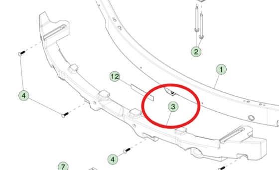 สีผงขั้วชนิด BUMPER สําหรับ TESLA MODEL 3 (2023+) 1741046-00-F