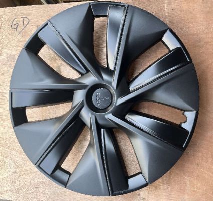 19 นิ้ว 7 คลิป คาร์บอน ดํา Hub Cap สําหรับ 2023 Tesla Model Y - Precision Fit Wheel Cover